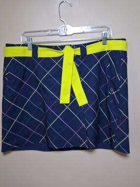 Nike Golf Tour Performance DRI FIT Convertible Tennis Plaid Skort; Size 14